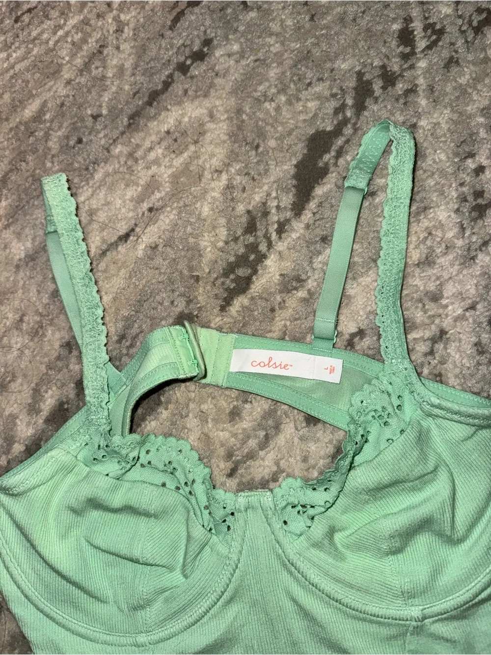 Colsie Mint Green Lace-Trim Bustier
